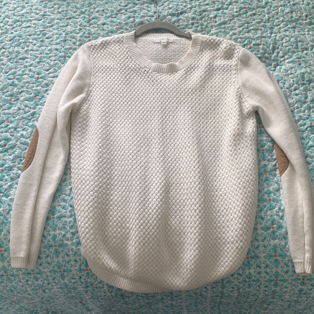 August Mist size M knit long sleeve sweater with elbow pad details
